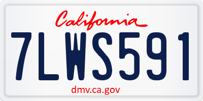 CA license plate 7LWS591