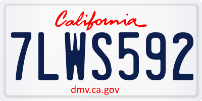 CA license plate 7LWS592