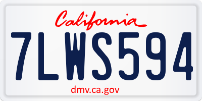 CA license plate 7LWS594