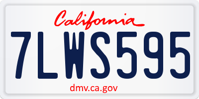 CA license plate 7LWS595