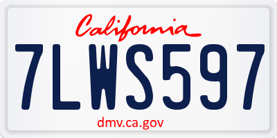 CA license plate 7LWS597