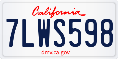 CA license plate 7LWS598