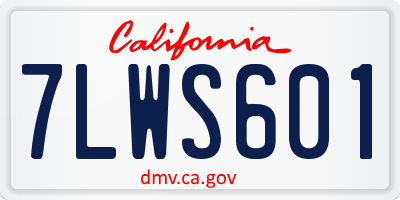 CA license plate 7LWS601