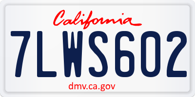 CA license plate 7LWS602