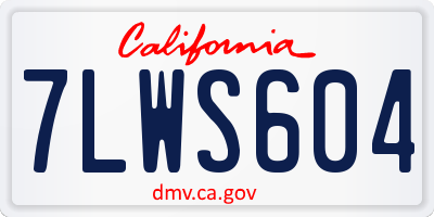 CA license plate 7LWS604