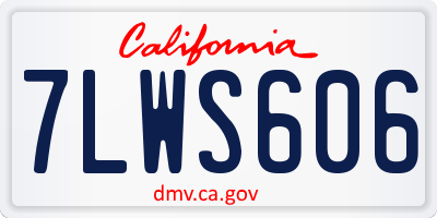 CA license plate 7LWS606