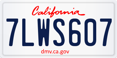 CA license plate 7LWS607