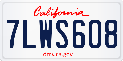 CA license plate 7LWS608