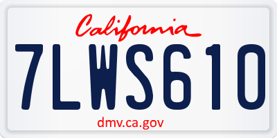 CA license plate 7LWS610