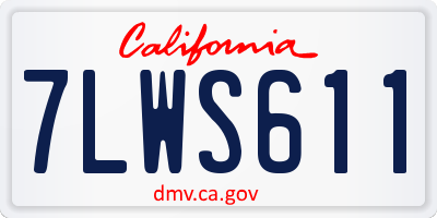 CA license plate 7LWS611