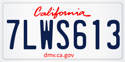 CA license plate 7LWS613