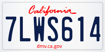 CA license plate 7LWS614