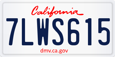 CA license plate 7LWS615