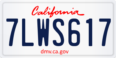CA license plate 7LWS617