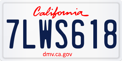 CA license plate 7LWS618