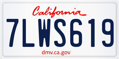 CA license plate 7LWS619