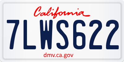 CA license plate 7LWS622