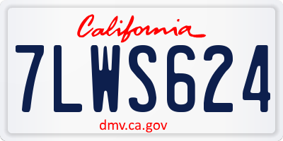 CA license plate 7LWS624