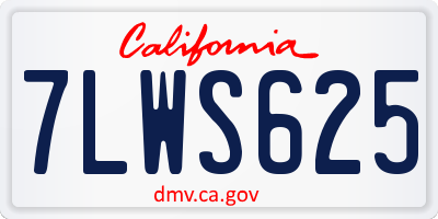 CA license plate 7LWS625