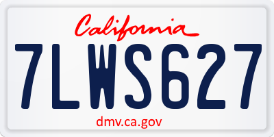 CA license plate 7LWS627