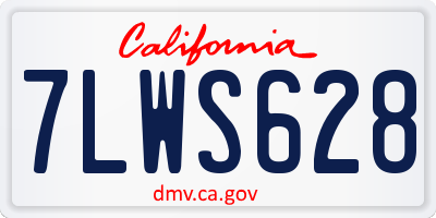 CA license plate 7LWS628