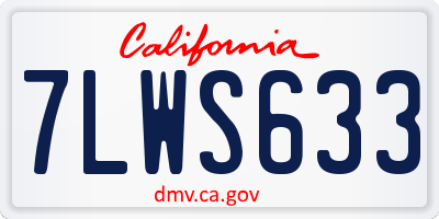 CA license plate 7LWS633