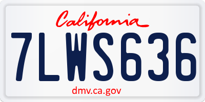 CA license plate 7LWS636