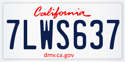 CA license plate 7LWS637
