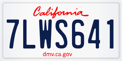 CA license plate 7LWS641