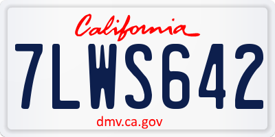 CA license plate 7LWS642