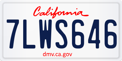CA license plate 7LWS646