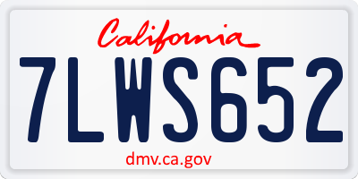 CA license plate 7LWS652