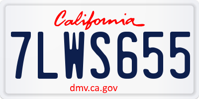 CA license plate 7LWS655