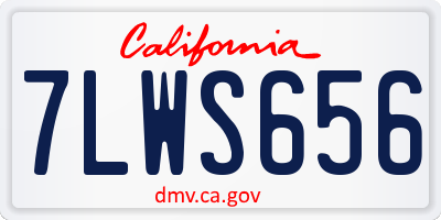CA license plate 7LWS656