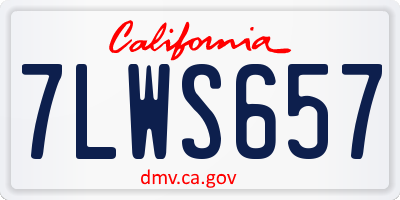 CA license plate 7LWS657