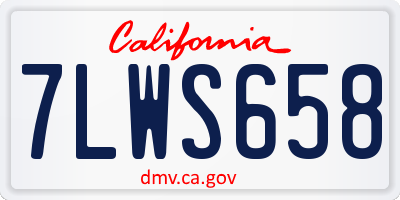 CA license plate 7LWS658