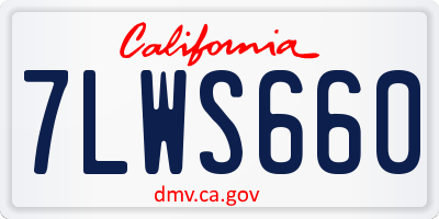 CA license plate 7LWS660