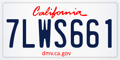 CA license plate 7LWS661