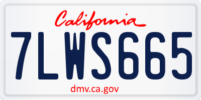 CA license plate 7LWS665
