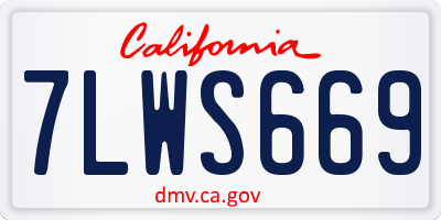 CA license plate 7LWS669