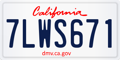 CA license plate 7LWS671