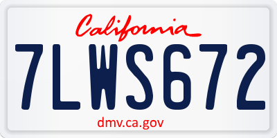 CA license plate 7LWS672