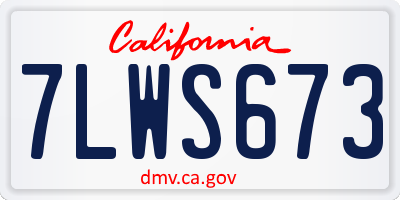 CA license plate 7LWS673