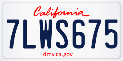 CA license plate 7LWS675
