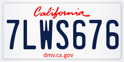 CA license plate 7LWS676