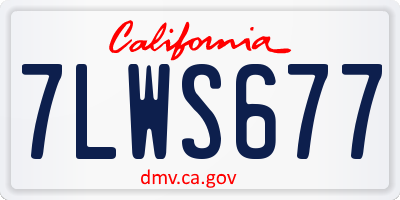 CA license plate 7LWS677