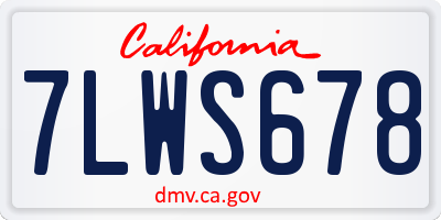 CA license plate 7LWS678