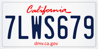 CA license plate 7LWS679
