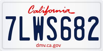 CA license plate 7LWS682