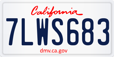 CA license plate 7LWS683